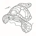 sea turtle, cookie, sloth  tattoo design idea