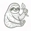 sloth eating a cookie   tattoo design idea