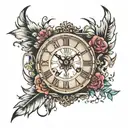 4-7-2018 roman numeral clock tattoo design idea