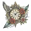 4-7-2018 roman numeral clock tattoo design idea