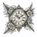 4-7-2018 roman numeral clock tattoo design idea