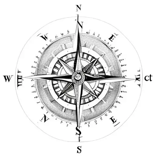 a compass led by a poetic quote about father being daughters guidance through life surrounded by roses  tattoo design idea