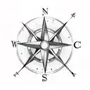 a compass led by a poetic quote about father being daughters guidance through life surrounded by roses  tattoo design idea