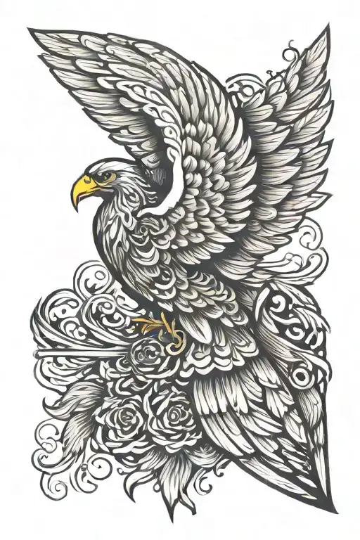 wing right forarm half sleeve men tattoo design idea