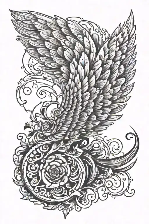 wing tattoo right forarm half sleeve tattoo design idea