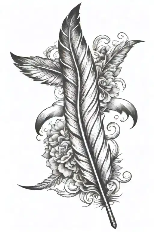 wing feather right forarm half sleeve tattoo design idea