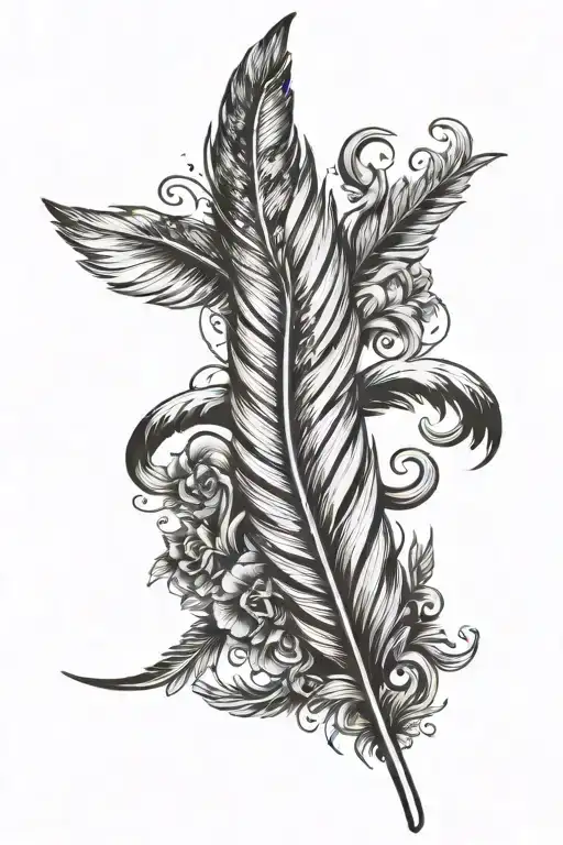 wing feather right forarm half sleeve tattoo design idea