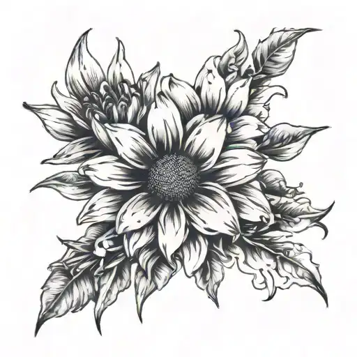 daisy's and lily spooky tattoo design idea