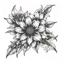 daisy's and lily spooky tattoo design idea