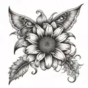 daisy's and lily spooky tattoo design idea