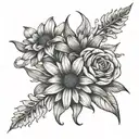 daisy's and lily spooky tattoo design idea
