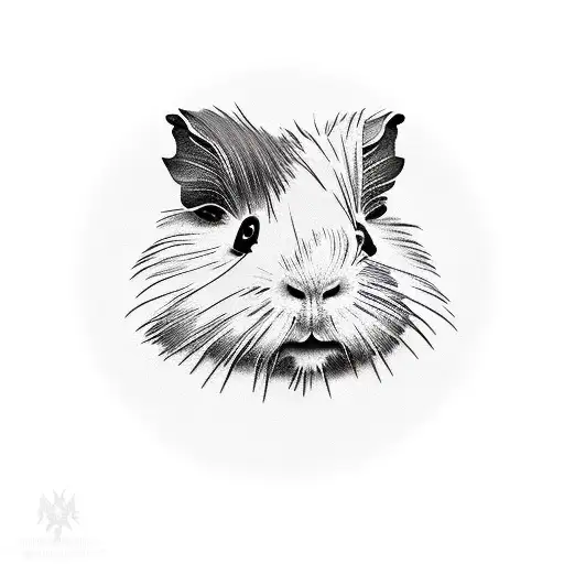 guinea pig with mohawk tattoo design idea