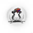 guinea pig with mohawk tattoo design idea