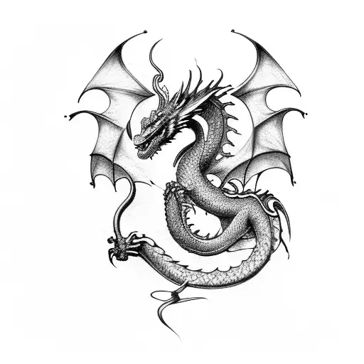 dragon wrapped around the arm tattoo design idea