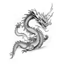 elegant dragon full body tattoo design idea