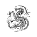 elegant dragon full body tattoo design idea