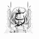 chucky and bridesmaid tattoo design idea