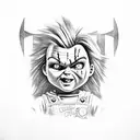 chucky and bridesmaid tattoo design idea