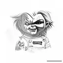 chucky and bridesmaid tattoo design idea
