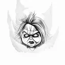 chucky and bridesmaid tattoo design idea