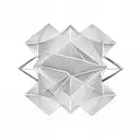 a single irregular triangle a single circle, and the letter X aligned on a vertical line tattoo design idea