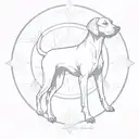 Dotwork mandala design featuring subtle Vizsla dog elements tattoo design idea