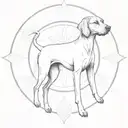 Dotwork mandala design featuring subtle Vizsla dog elements tattoo design idea