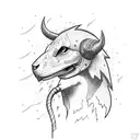 An electrician riding a lightning bolt tattoo design idea