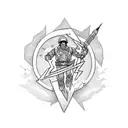 An electrician riding a lightning bolt tattoo design idea