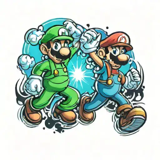 Mario and Luigi tattoo design idea