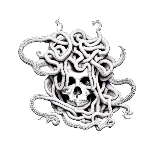 Medusa death gothic  tattoo design idea