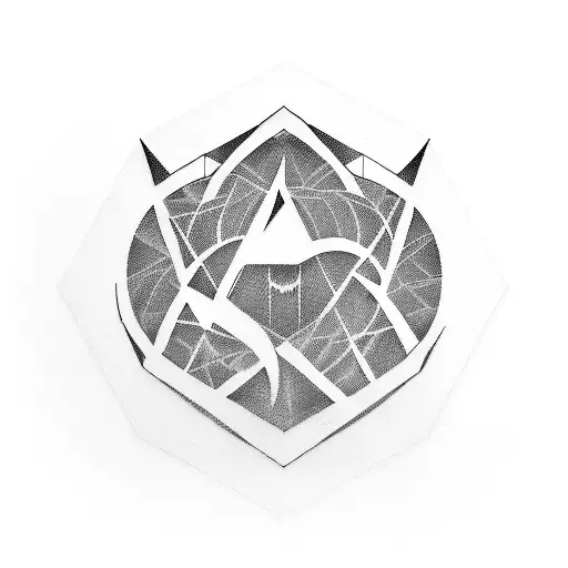 A blackwork tattoo of a vinyl record with Paramore's logo in the center tattoo design idea