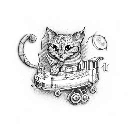 Richie in a shape of a train tattoo design idea