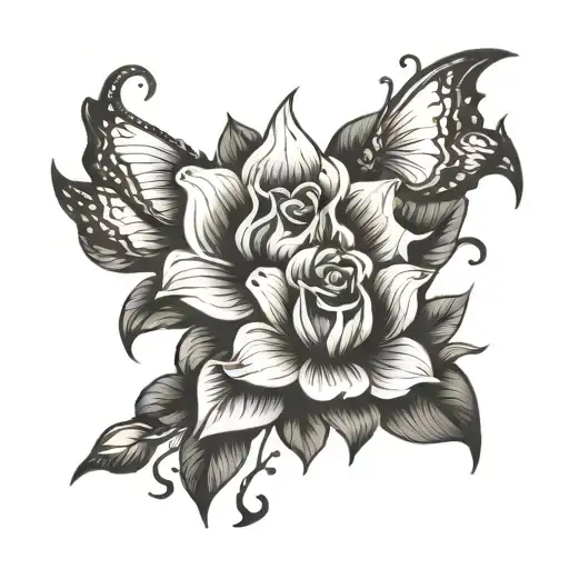 no rain no flowers tattoo design idea