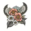 no rain no flowers tattoo design idea