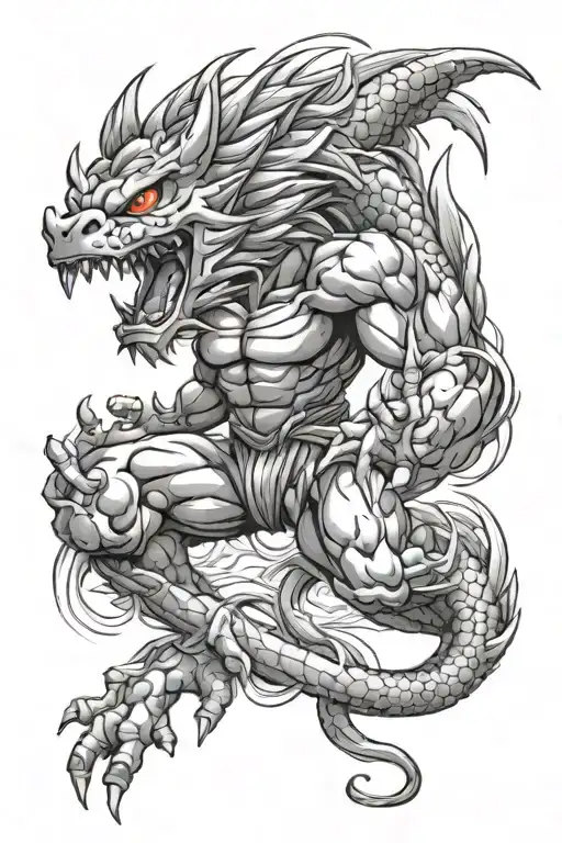 dragon ball transforming tattoo design idea