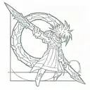 Final fantasy 7 logo morphing tattoo design idea