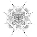 metatron's cube with spirals as background tattoo design idea