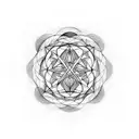 metatron's cube with spirals as background tattoo design idea