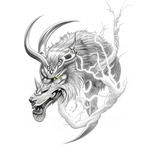 norse gods and lightning  tattoo design idea