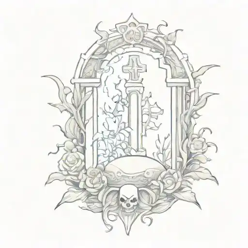 death tattoo, tombstone, date of death tattoo design idea