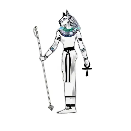 an egyptian cat tattoo design idea