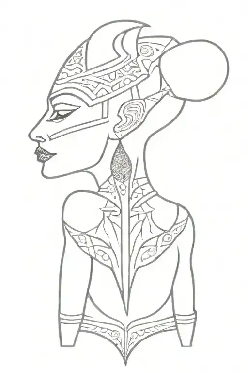 African mask  tattoo design idea