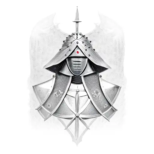 A medieval knight sleeve tattoo design idea