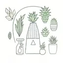 erlenmeyer, cactus, pineapple tattoo design idea