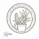 erlenmeyer, cactus, pineapple tattoo design idea