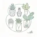 erlenmeyer, cactus, pineapple tattoo design idea