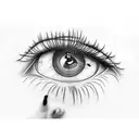 fingers as eyelashes tattoo design idea