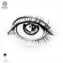 fingers as eyelashes tattoo design idea