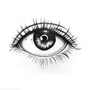 fingers as eyelashes tattoo design idea